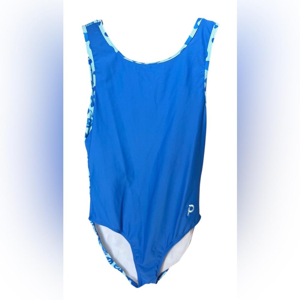 Blue Smiley Pattern Plum Leotard (AXL)